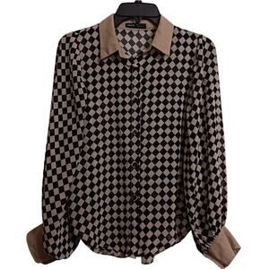 Shein Button Front Blouse Sheer Size XL/12